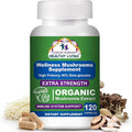 Cancer Sciences Organic Mushroom Supplement Capsules - 1500mg Non-GMO Wellness Mushroom Complex 40% Beta-Glucans -Turkey Tail Reishi Cordyceps Chaga Extract for Brain &amp Immune Support 120 Caps