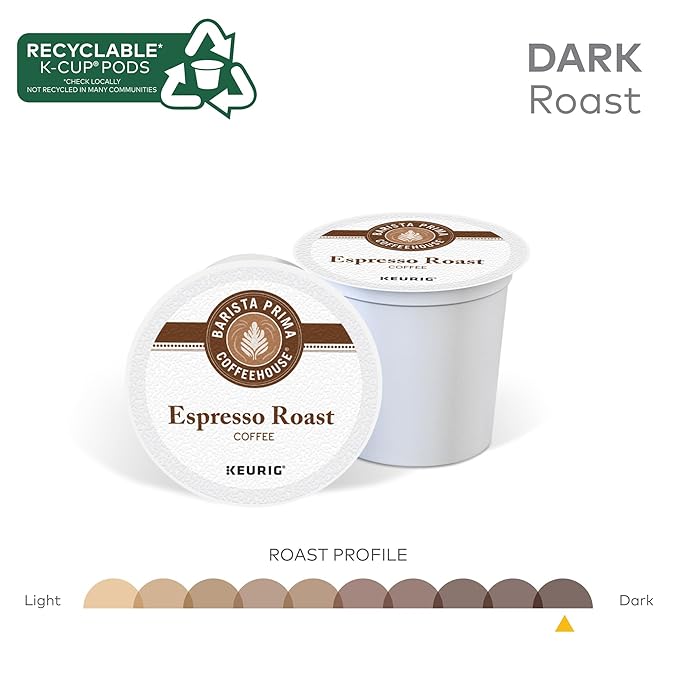 Barista Prima Coffeehouse Espresso Roast Coffee Keurig Single Serve K-Cup Pods 96 Count