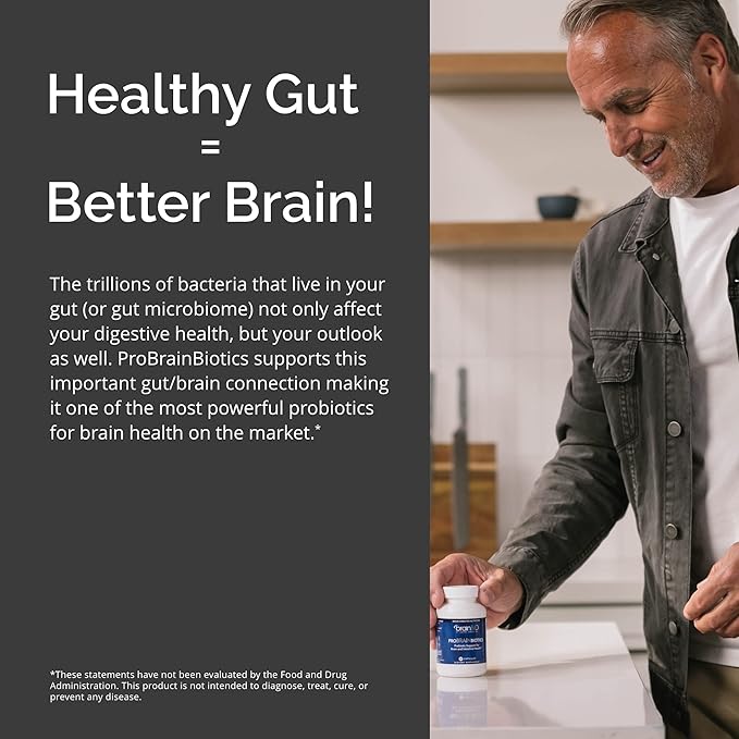 BRAINMD Dr Amen ProBRAINbiotics - 3 Billion CFU 60 Capsules - Promotes Gut Health - Gluten Free - 60 Servings