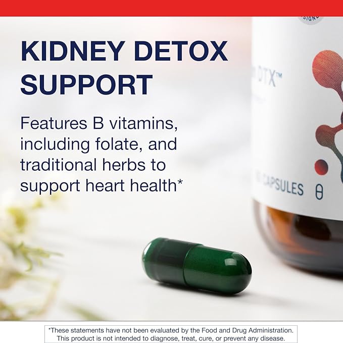 Metagenics Renagen DTX - Healthy Kidney Detoxification* - For Heart Health* - With Vitamin B6 Folate Vitamin B12 &amp Cordyceps - Nutritional Supplement - Non-GMO - Gluten-Free - 60 Capsules
