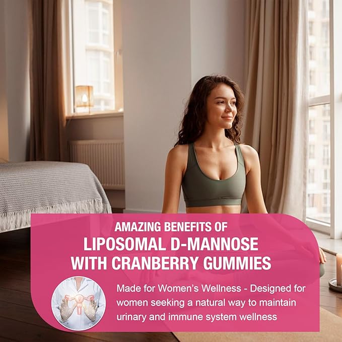 2 Pack Liposomal D-Mannose Gummies 4000mg Complex Cranberry 1500mg &amp HibiscusHigh-Potency Formula for Women Urinary Tract &amp Immune SupportLiver Bladder Flush Cleanse Wellness Supplement