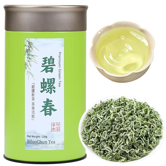 CHADUO Bi Luo Chun Tea Chinese Green Tea Loose Leaf New Tea Biluochun Green Tea From Dongting Mountain Supreme Grade Pi Luo Chun Fresh Flower &amp Fruit Notes 120g/4.23oz 碧螺春 绿茶 中国绿茶