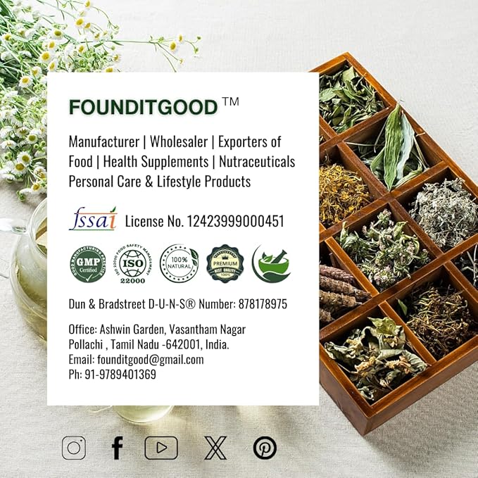 FounditGood’s Pure Karisalankanni Tea (Bhringraj/Eclipta alba) | 100% Natural Herbal Tea | Holistic Wellness and Liver Support | 60 Dip Tea bags