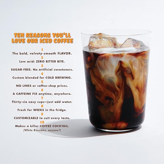 GRADY’S COLD BREW French Vanilla 100% Arabica Ground Coffee &amp Chicory Pouches ONE Box with 4 Easy-to-Brew Bean Bags Makes 12 drinks