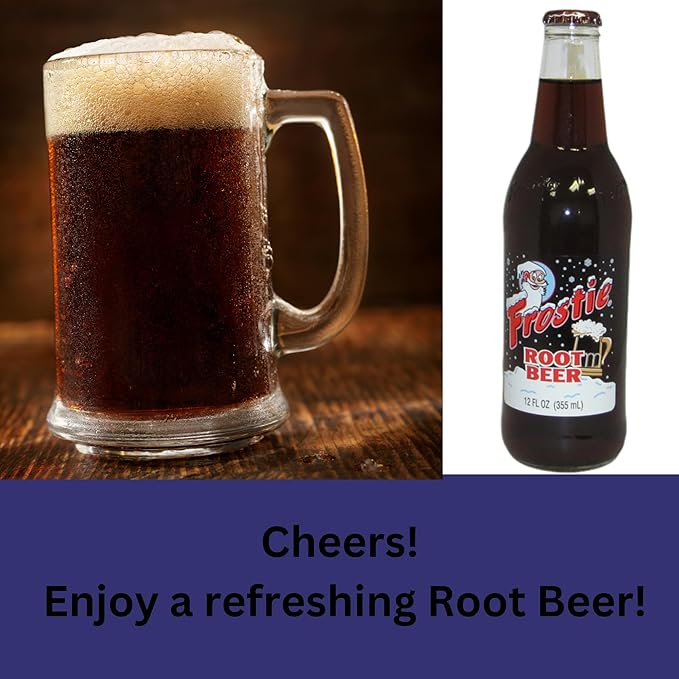 Frostie Root Beer | One of Frostie’s Popular Soda Flavors | Real Cane Sugar | Caffeine Free | 12 oz Glass Bottles with Crazy Soda Pop Bottle Opener (12 Pack)