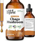 Wild &amp Organic Chaga Mushroom Drops - Immune Support with Chaga Extract - Liquid Mushroom Supplement for Immunity - Vegan Sugar &amp Alcohol-Free Tincture - 4 fl oz