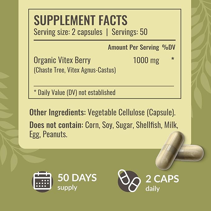 HERBAMAMA Motherwort Extract and Vitex Kit - Bundle of Motherwort Extract 2 Fl Oz &amp 1000mg Vitex Chaste Tree Berry Capsules - Vegan Non-GMO Gelatin &amp Alcohol-Free - 2 Pack