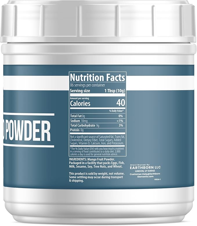 Earthborn Elements Mango Powder 1.9 lb Pure &amp Natural Smoothies &amp Drinks