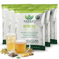 Herbay Harmony Organic Detox Tea – Caffeine-Free Herbal Cleanse for Bloating Relief Digestive Tea &amp Natural Body Detox Organic Herbal Blend with Ginger Chamomile &amp Papaya (4 Pack (4‑Week De