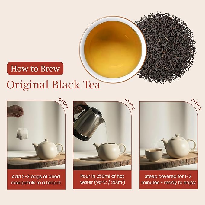 ANNHI TEA Original Black Tea - 24 Individually Wrapped Tea Bags Loose Leaf Smooth Flavourful &amp Robust with Notes of Honey Enjoy Hot or Iced Natural Vietnamese Tea Pack