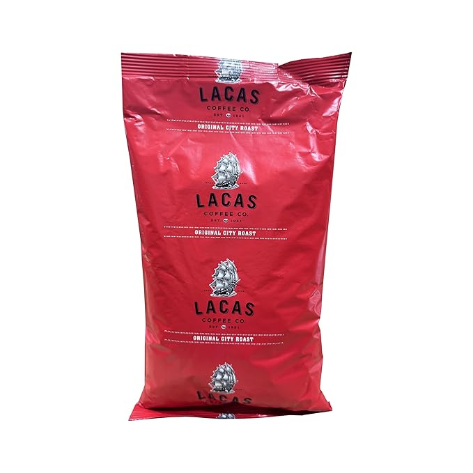 Lacas Original City Roast Ground Coffee 25/16 oz Bags – Premium Gourmet Blend with Sweet Full-Bodied Finish – Bulk Coffee for Cafés and Restaurants