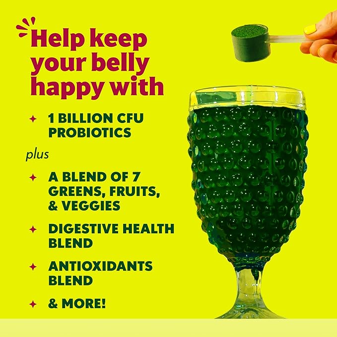 Amazing Grass Sweet Greens and Superfoods Powder for Digestive Health Greens Powder Digestive Enzymes Probiotics Spirulina Chlorella Tropical Lime 30 Servings