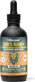 Life Cykel - Lion's Mane Mushroom Extract with Kakadu Plum - Brain Booster Nootropic for Memory Focus &amp REM Sleep - Non-GMO Organic Mushroom Tincture - 4 Fl Oz (60 Servings)