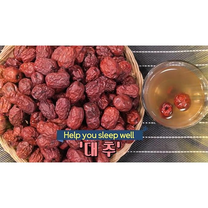 GAGOPA Dried Jujube Fruit – 100% Korean Red Dates Naturally Sweet Flavor Caffeine-Free Herbal Infusion Great for Tea Soups &amp Samgyetang 500g Bulk Pack