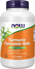 NOW Supplements Tumeric Curcumin (Curcuma longa) Gels Standardized Extract Herbal Supplement with 95% Curcuminoids 120 Softgels