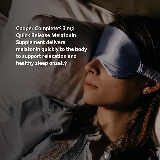 Cooper Complete - Quick Release Melatonin - 3 mg Fast Dissolving Tablet Sleep Support Supplement - 60 Tablets per Bottle. Pack of 2