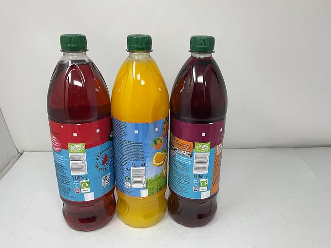 No Added Sugar Fruit Squash 1L Variety of 3 (Summer Fruits Orange Apple &amp Blackcurrant)