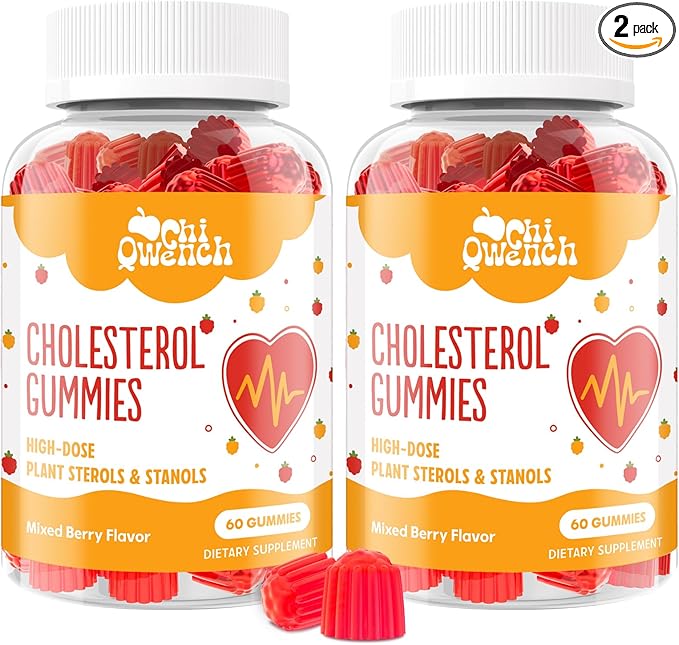 Cholesterol Supplements with 1500 Mg Plant Sterols &amp Stanols Cholesterol Support Gummies Cholesterol Complex Gummies Maintains Normal Levels Mixed Berry Flavor 120 Count