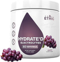 Sweat Ethic Hydrate’D Electrolytes Electrolyte Powder with Potassium Magnesium &amp Vitamin C Easy Mix Powder for Hydration &amp Performance Support Natural Ingredients Grape Flavor 60 Servings