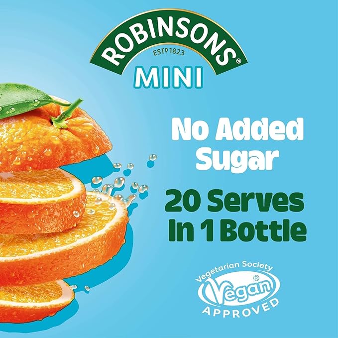 Robinsons Mini Orange - No Added Sugar - Low Calorie 66ml (3 Count)