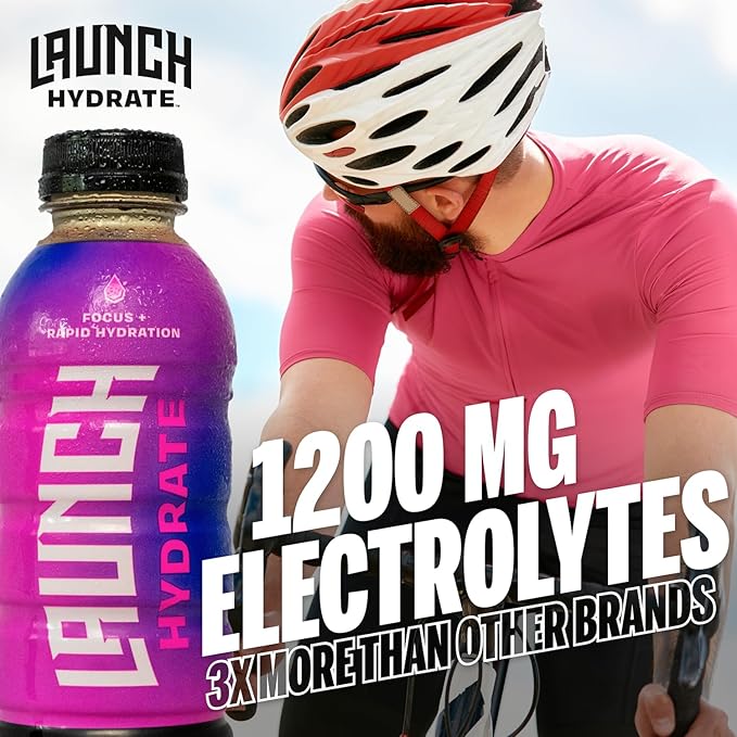 Sports Drink: Strawberry Lemon Flavor - 16.9 Oz (12 Pack) Energy Drink + Hydration Real Cane Sugar Electrolytes Cognizin for Focus Vitamin B12 Energy Boost L-Glutamine Hydration Formula No Arti