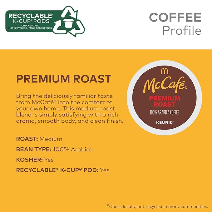 McCafé Premium Roast Keurig Single Serve K-Cup Pods Medium Roast Coffee Pods 48 Count