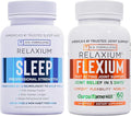 Relaxium Sleep &amp Joint Relief Bundle Melatonin &amp Ashwagandha Sleep Aid + CurcuTame &amp Glucosamine Chondroitin 60 Capsules Each Drug-Free Support for Sleep &amp Joint Health