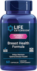 Life Extension Breast Health Formula Breast Health Supplement Hormone Balance Broccoli Soy isoflavones indole-3-carbinol Flaxseed lignans Gluten Free Non-GMO Vegetarian 60 Capsules