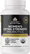 Ancient Nutrition Regenerative Organic Certified Probiotics for Women Probiotics Women’s Extra Strength Healthy Digestion and Immune System Function Support 25 Billion CFUs* Per Serving 60 Count