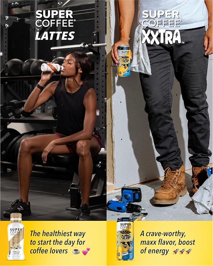 Super Coffee XXTRA Keto Protein Coffee (0g Added Sugar 7g Protein 130 Calories) [Mocha] 15 Fl Oz 12 Pack | Iced Smart Coffee Drinks - SoyFree GlutenFree