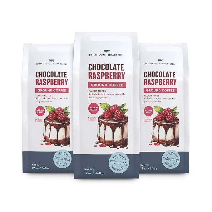 Paramount Roasters Chocolate Raspberry Ground Coffee 12 oz Pack of 3