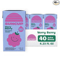 SunCup 100% Juice Boxes for Kids | No Added Sugar No Dyes No Preservatives | Trusted in Schools Across 49 States | Bulk Pack with Straw | 4.23 oz (40 Pack) Very Berry