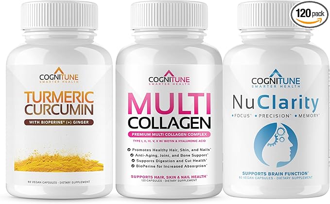 Mind &amp Body Bundle - Multi Collagen Brain Health Turmeric &amp Ginger - Boost Overall Wellness &amp Vitality