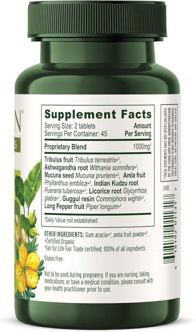 Banyan Botanicals Organic Men’s Support – Male Reproductive Vitality &amp Prostate Health Supplement – with Gokshura Ashwagandha &amp Saw Palmetto for Systemic Strength – 90 Tablets – USDA Organic
