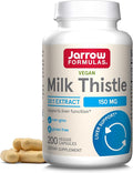 Jarrow Formulas Milk Thistle Supplement 150 mg. 30:1 Milk Thistle Extract Standardized to 80% Total Flavonoids Dietary Supplement for Liver Function Support 200 Veggie Capsules Up to 200 Day Supply
