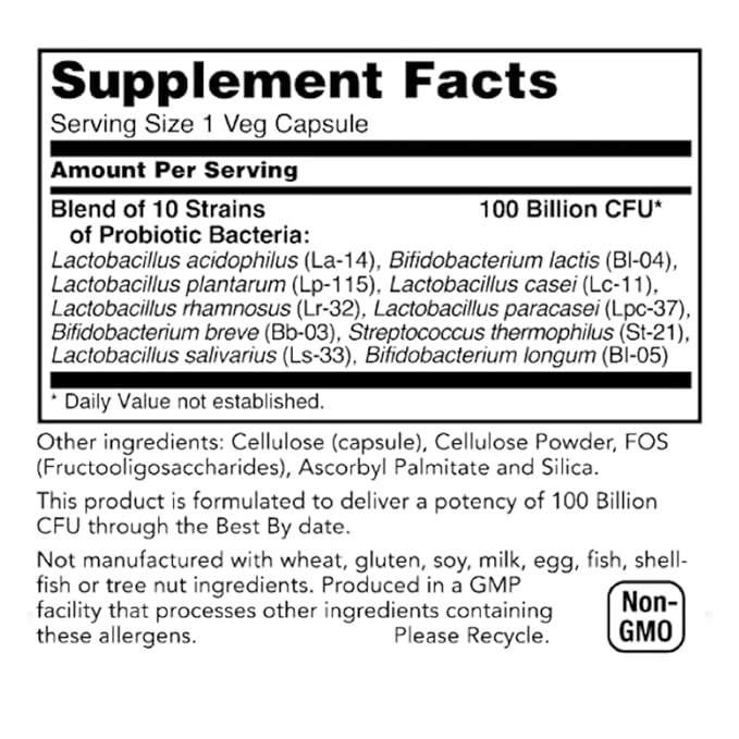 Rachel's Tea: Turmeric Wild Yam Ginger Marshmallow Chamomile Peppermint Fennel Slippery Elm: 30 bags 60 cups: Rachel's Pro 100 Probiotic 100 Billion/10 probiotic strains Acid Resistant