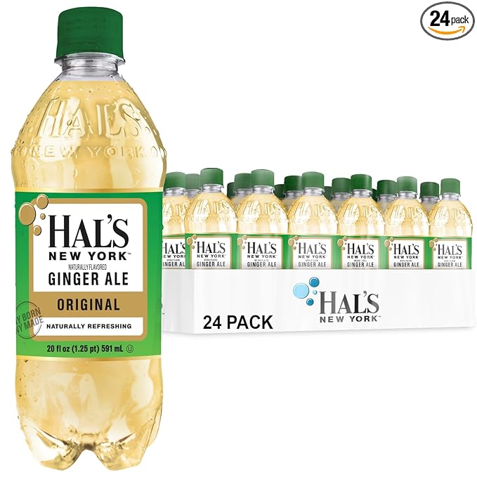 Hal's New York Original Ginger Ale 20 Fl Oz Bottles (Pack of 24)