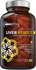 OmniBiotics Liver Cleanse Detox &amp Repair Supplement – Milk Thistle Dandelion Root Alpha Lipoic Acid Artichoke Extract Schisandra Silymarin – 60 Vegan Capsules