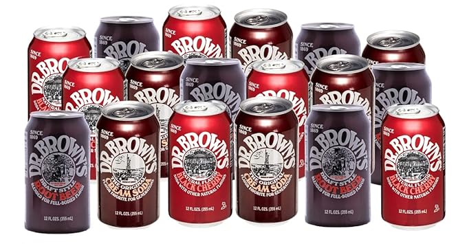 Dr. Browns Soda (18 Pack): 6 Black Cherry 6 Root Beer 6 Cream Soda 12oz cans
