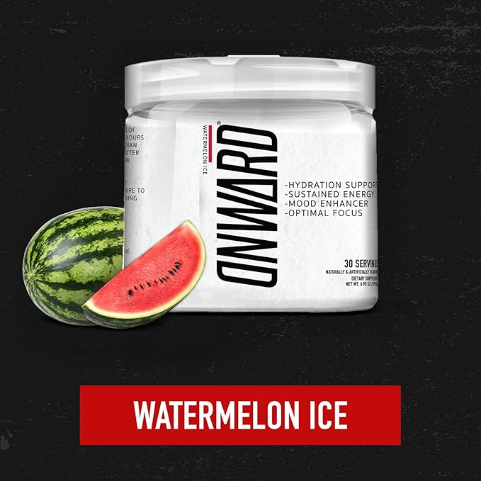 Onward Daily Performance Drink Mix – Clean Energy Focus &amp Hydration Support with Electrolytes Nootropics &amp Vitamins – No Sugar Smooth Taste - Watermelon Ice