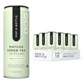 Pop &amp Bottle Oat Milk Lattes - Matcha with Reishi and Maitake Mushrooms Green Tea Latte MCT Oil Organic Dairy Free Gluten Free Lightly Sweetened with Dates - Matcha 8 Fl Oz (12 Pack)