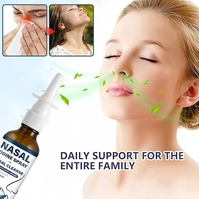 Nutramd Iodine Nasal Spray Daily Nasal Cleanse &amp Care Mist with Iodine &amp Fulvic Acid Fine Mist Non-Medicated Nasal Spray for Dry Air Travel &amp Daily Use(1pc)