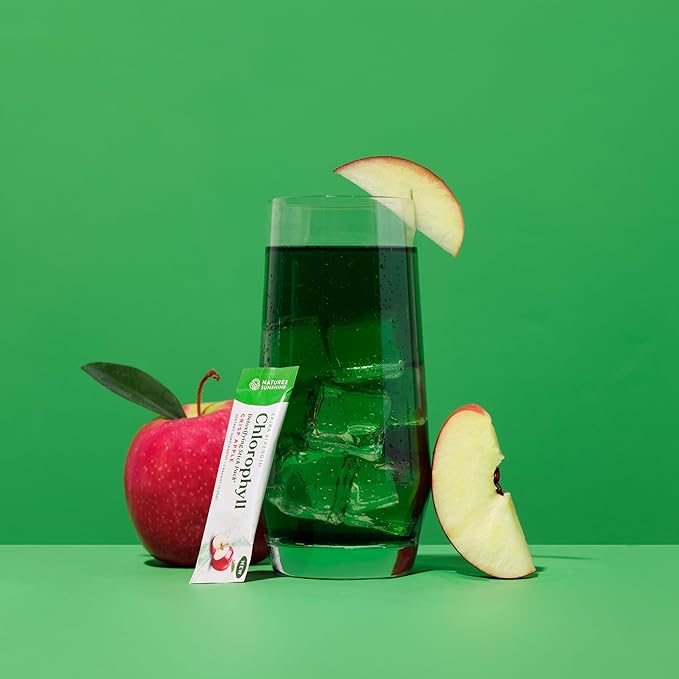 Nature's Sunshine Chlorophyll Stick Packs: Supercharge Your Detox and Boost Gut Health in Convenient Delicious Stick Packs (Crisp Apple)