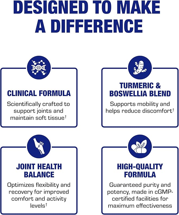Pro ENZ Joint Support Supplement - Clinical Formula Turmeric Boswellia Supplement for Joint &amp Cartilage Mobility and Comfort Support Plus Eicosanoid Management with Proteolytic Enzymes (60 Tablets