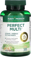 Purity Products Perfect Multi - Multivitamin Packed with Vitamins Minerals and Phytonutrients - 60 Breakthrough Nutrients - Support for Healthy Immunity Normal Energy Levels - 120 Capsules (1)