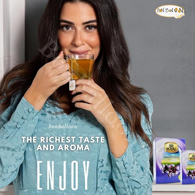 Royal Tea Egyptian Marjoram Tea Bags Natural Flavor Herbal Flower No Caffeine No Artificial Flavors No Additives Traditional Spice 80 Tea Bags