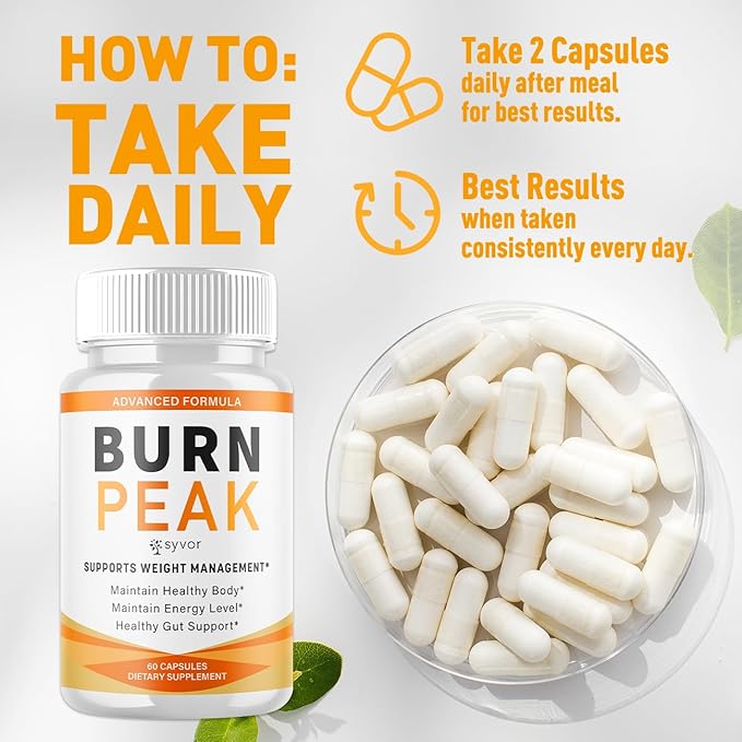 (2 Pack) Burn Peak Capsules Official Burnpeak Pink Salt Pills with All Natural Ingredients Advanced BurnPeak Health Supplement with Premium Vitamins for Active Lifestyle Support (120 Capsules)
