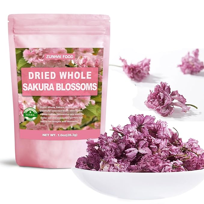 Edible Dried Sakura Blossoms Premium Dried Whole Sakura Cherry Blossoms 1.0oz(28.0g)