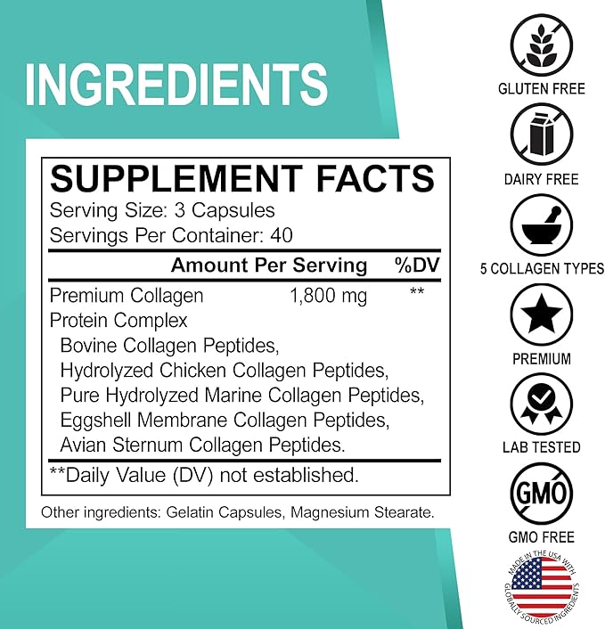 Multi Collagen Peptides &amp Liver Cleanse - Type I II III V &amp X Multi Collagen Peptides for Skin Hair &amp Nails - Liver Cleanse Detox Support Supplement Natural Milk Thistle Dandelion Su