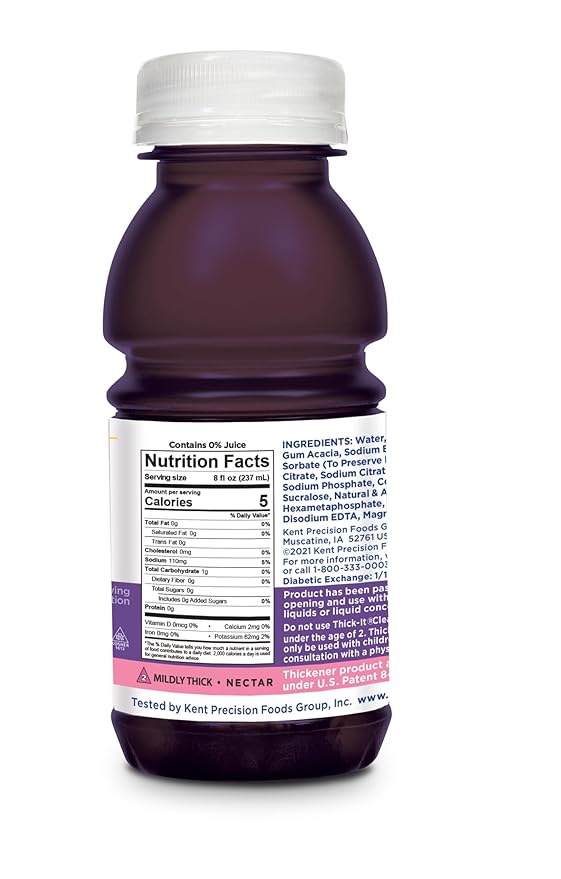 Thick-It Clear Advantage Mildy Thick Grape Drink Plus Electrolytes Nectar Consistency Swallowing Aid Hydration on the Go Convenient &amp Ready-to-Use No Mixing Needed 8 oz Bottle (24 Pack)